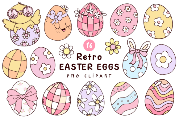 Download Retro Easter Eggs Clipart Bundle - Easter eggs Collection