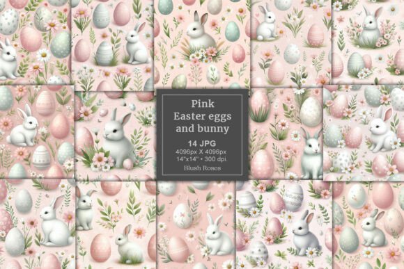 Download Pastel Pink Easter Eggs Digital Paper - Easter eggs Collection