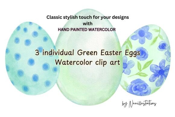 Download Green Watercolor Easter Eggs Clip Art - Easter eggs Collection