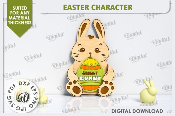 Download 3D Easter Bunny Laser Cut. Easter Decor - Easter bunny laser cut Collection