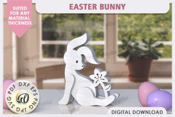 Download Wooden Easter Bunny Laser Cut. 3D Bunny - Easter bunny laser cut Collection