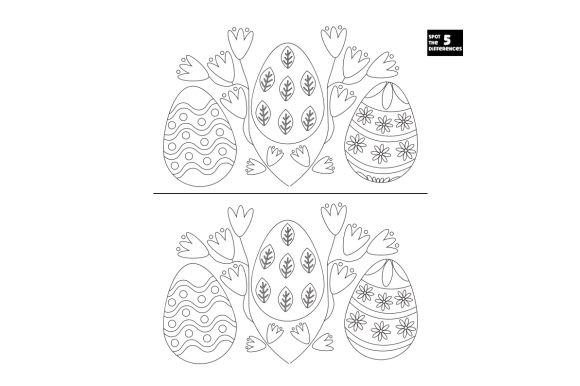 Download Decorated Easter Eggs Coloring Page Spot the Differences - Easter eggs Collection
