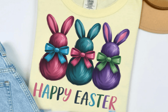Download Brushstroke Happy Easter Bunny PNG Desig - Premium Resources