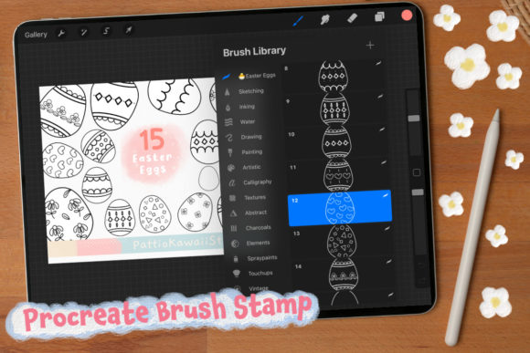 Download Procreate Brush Stamps Boho Easter Eggs - Easter eggs Collection