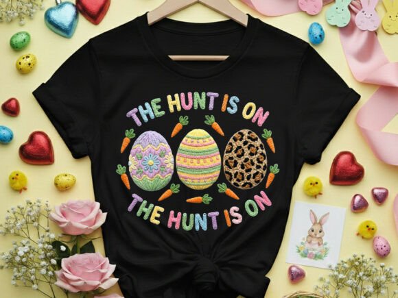 Download The Hunt is on Easter Eggs Tshirt Png - Easter eggs Collection