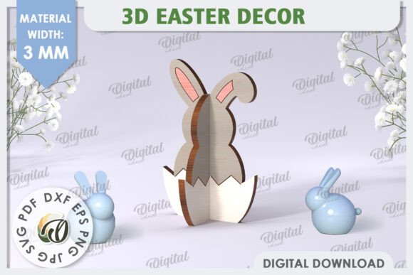 Download 3D Easter Bunny Laser Cut. Home Decor - Easter bunny laser cut Collection