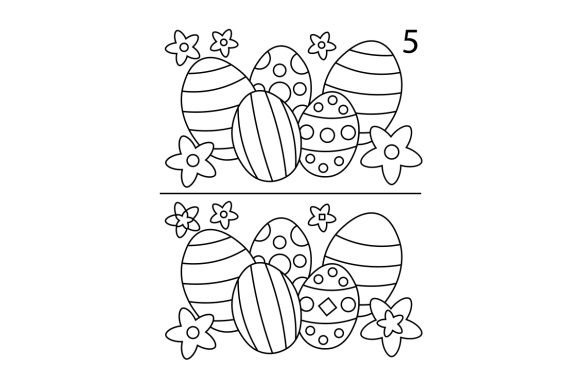 Download Decorated Easter Eggs Coloring Page Spot the Differences - Easter eggs Collection