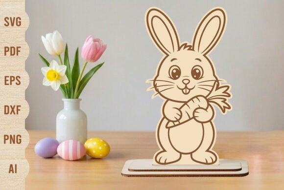 Download Easter Bunny Laser Cut Design with Stand - Easter bunny laser cut Collection
